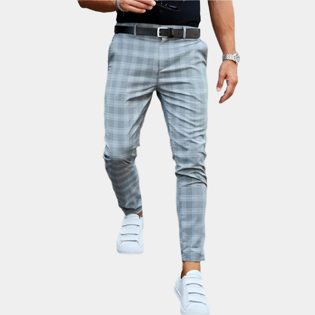 Elegante Herren-Slim-Fit-Hose mit Karomuster