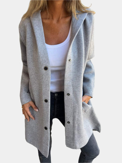 Essential Strickjacke mit geknöpfter Kapuze