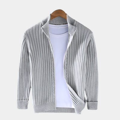 Lässige Zip-Up Strickjacke
